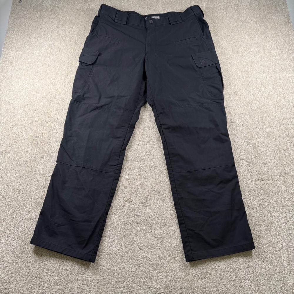 5.11 Tactical Mens Black Ripstop Cargo Pants 36x30 Utility Work Trousers
